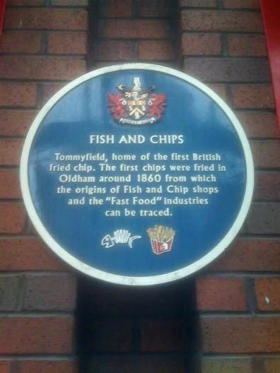 Oldham plaque: unang tindahan ng isda at chip